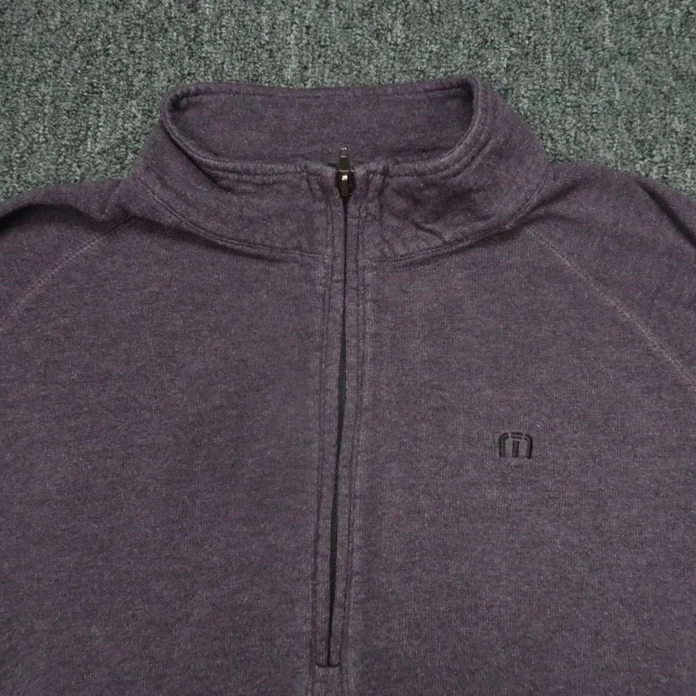 Travis Mathew Pullover Mens Medium Red Quarter Zip Modal Blend Stretch‎ Pockets
